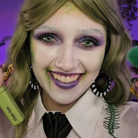 ASMR Doing Your Beetlejuice Halloween Makeup (whispered, personal attention, makeup roleplay)