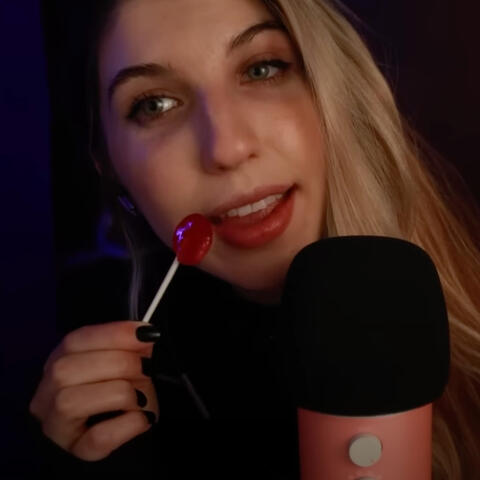 ASMR Lollipop Licks & Tingly Inaudible Whispers (Natural Wet Mouth Sounds)