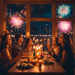 Happy New Years 2025 Background Conversational Music