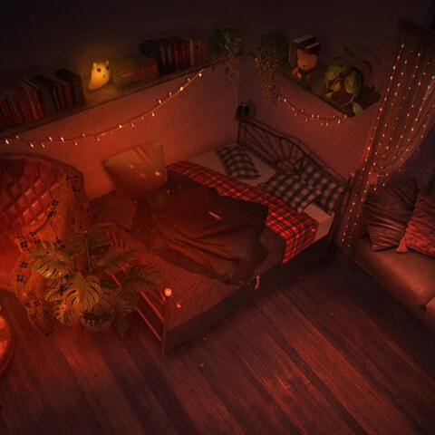 Cozy Bedroom (with a creep outside) ASMR Ambience | Raven