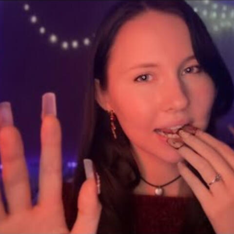 ASMR 1HR Tingly Fake Nail Teeth & Screen Tapping with Clicky Mouth Sounds