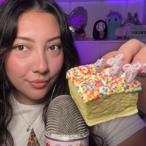 ASMR eating gourmet marshmallows