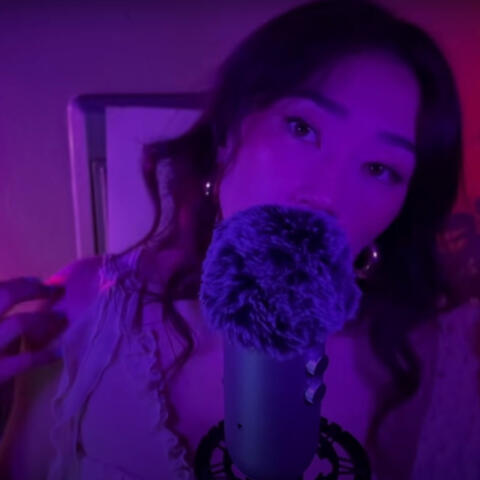 ASMR breathing into your ears until you fall asleep (mic blowing, fluffy mic scratching & more)