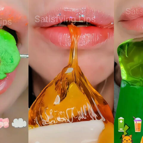 1 HOUR SLEEP RELAX STUDY Emoji Food Satisfying ASMR Mouth Sounds