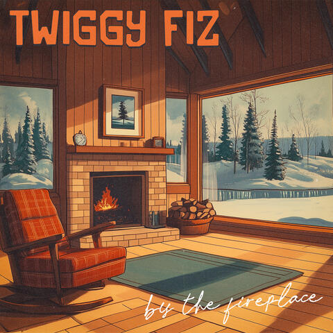 by the fireplace