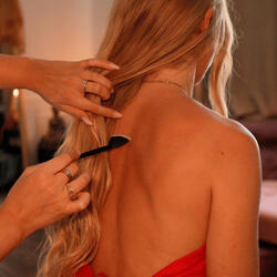 Tracing Your Back With A Soft Makeup Brush