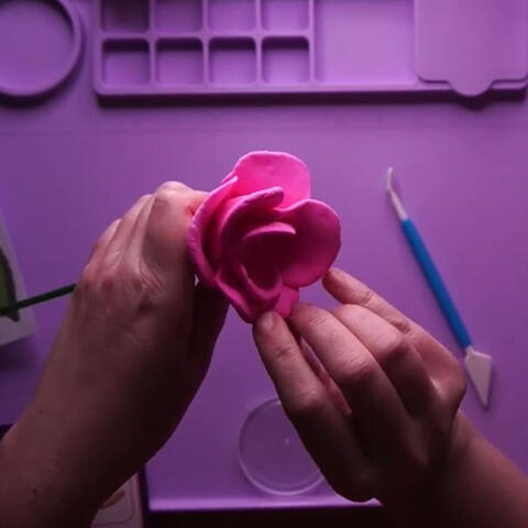 ASMR Clay Flower Crafting