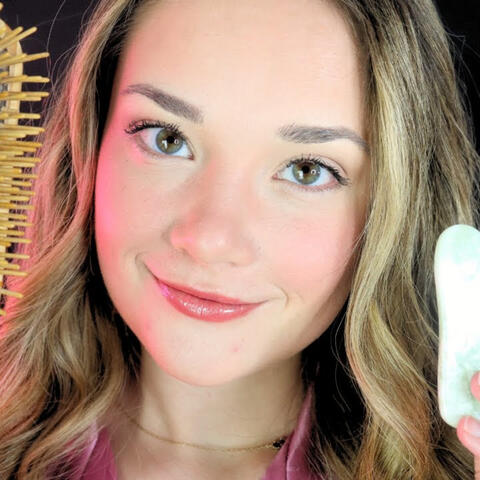 ASMR Sister Does Your Skincare & Hair Sleepover Roleplay! (Hair Brushing, Oiling, Whispered)