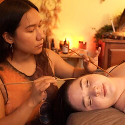 Inspecting Joce's Face with Light