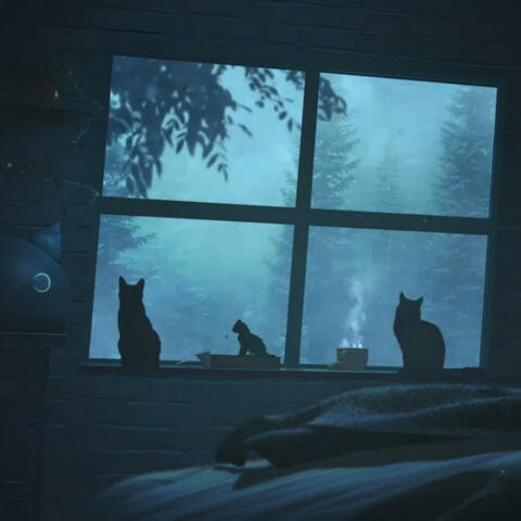 Chill with the cats as a storm rages outside | ASMR Ambience