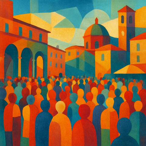 Sound of a People in a Public Square Italy