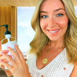 Applying Lotion With Calming Strokes