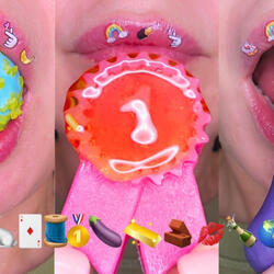 ASMR Satisfying Eating Emoji Food Challenge