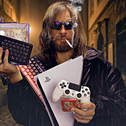 Multicolored Keyboard & Games Wrapped In Plastic