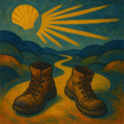 Footsteps on Way to Santiago de Compostela