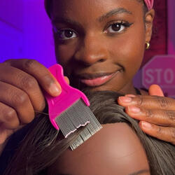 I Start with Brushing the Hair