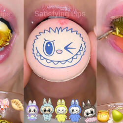 ASMR Satisfying Eating Emoji Food Challenge Slightly Sped Up