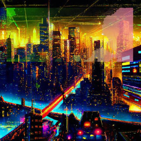 Neon Skies over Gold City