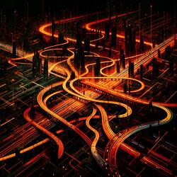 Highway Silhouettes at Dawn