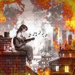 pondering in pixel rain