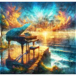 Piano Echoes in the Misty Sky