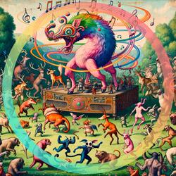 Giraffe Jive Under the Rainbow