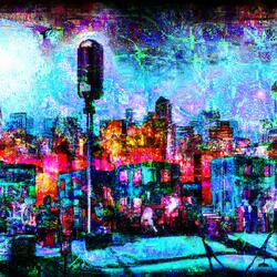 Silhouettes Dancing in Neon Lights
