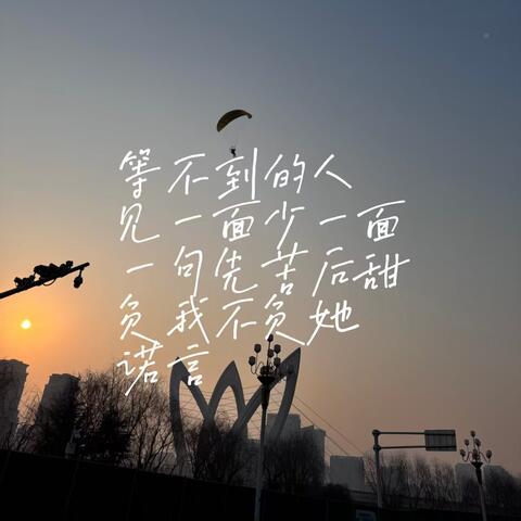 等不到的人+见一面少一面+一句先苦后甜+负我不负她+诺言