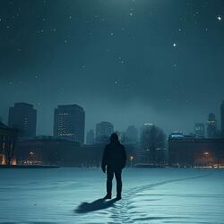 Белый снег и звездный вечер