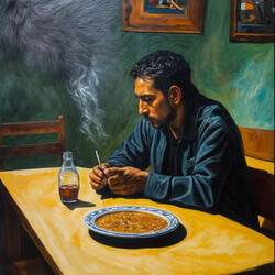 nomás una coca y un cigarro...