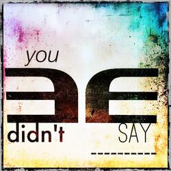 You Didn't Say
