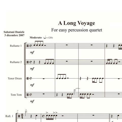 A Long Voyage for easy percussion quartet