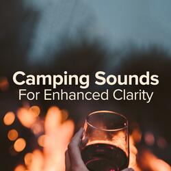 Adults by a camp fire in the wood