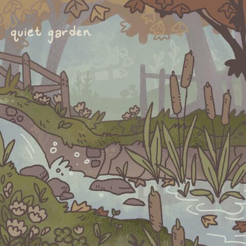 quiet garden/falling leaves