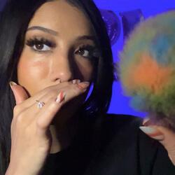 Face brushing and mouth sounds