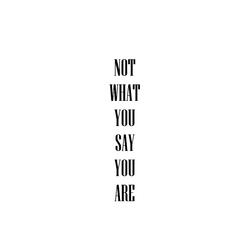 Not What You Say You Are