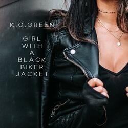 Girl with a black biker jacket