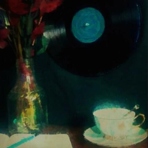 Flowers in a dark room