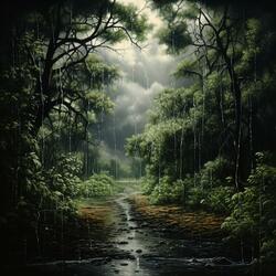 Lush Misty Rain Forest