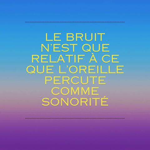 Le Bruit N'est Que Relatif A Ce Que L'oreille Percute Comme Sonorité