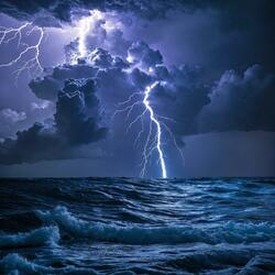 Storm on the Ocean with Thunder Strong, Strong Thunder, Storm on the Ocean