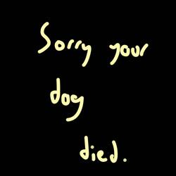 im sorry your dog died