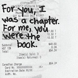 For you, I was a chapter. For me, you were the book