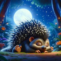 Sleepy Crested Porcupine Lullaby (Hystrix cristata)