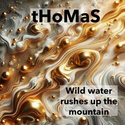 Wild water rushes up the mountains