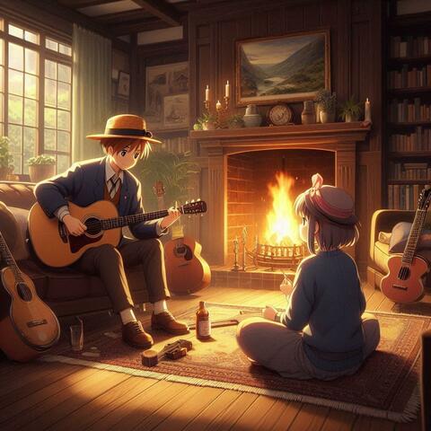 Guitar Serenity: Fireside Melodies