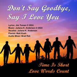 Don't Say Goodbye, Say I Love You (feat. Music: Juliana K. Anderson © 2024, Lyrics: Jim Tuman © 2024, Vocalist: Juliana K. Anderson, Pianist: Matt Kush & Audio Engineer: Brad Rek)