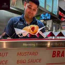 Morning Bratwurst at the Vic Markets