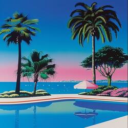 Beach Pool Party 80s Aesthetic