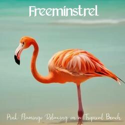 Pink Flamingo Relaxing on a Tropical Beach